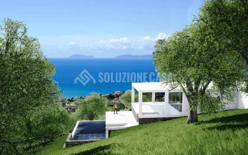 SC1404 Villa singola allo stato grezzo con terreno e panorama vista mare, Via Campanina Agropoli